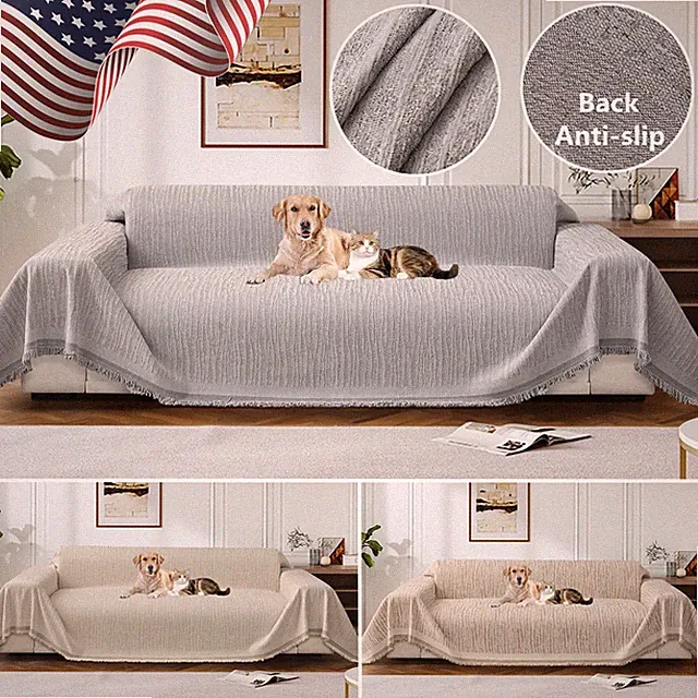 Sofa Cover Chenille Sectional Couch Cover 2/3/4 Seater Sofa Cover Protector