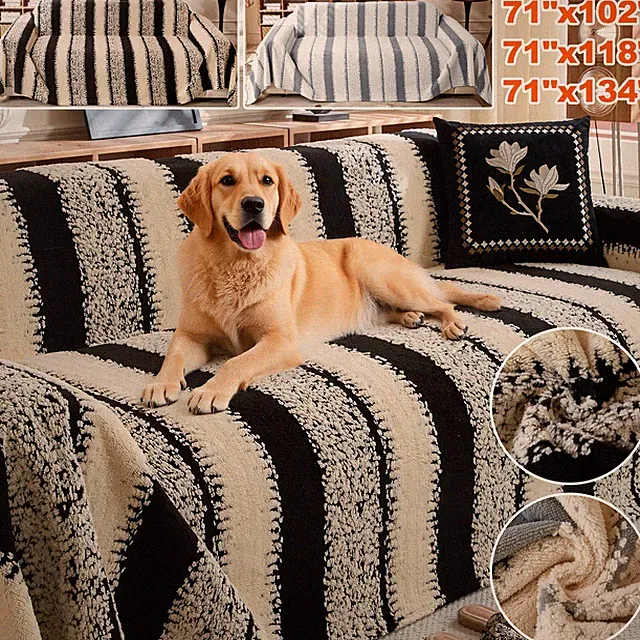 Sofa Cover for 1/2/3 Cushion Couch,Plush Couch Blanket Cover Slipcover Protector