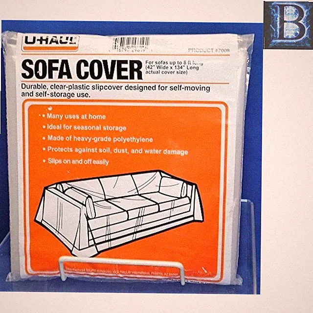 Sofa Cover for Moving & Storage - Fits Sofas up to 8' - Durable Plastic - 134