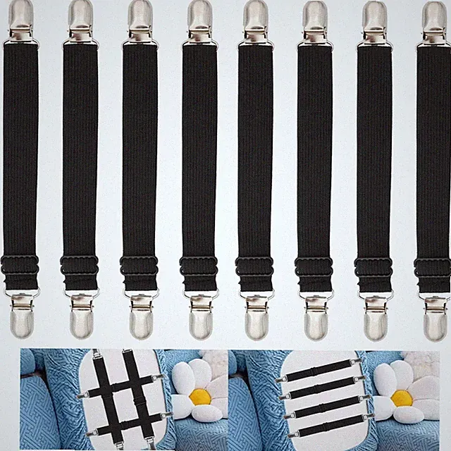 Sofa Cover Holder Straps Suspenders, Sofa Couch Covers Clip Fasteners, Adjust...