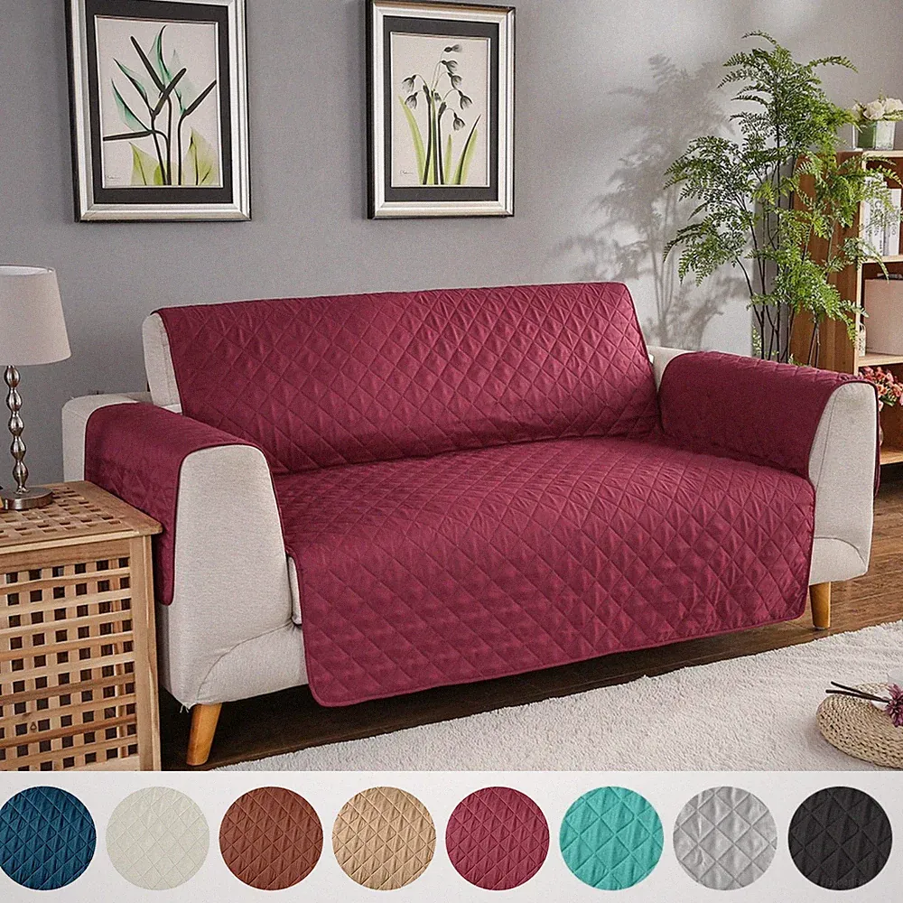 Sofa Cover Washable Pet Kids Friendly Quilted Non Slip Strap Couch Protector Mat