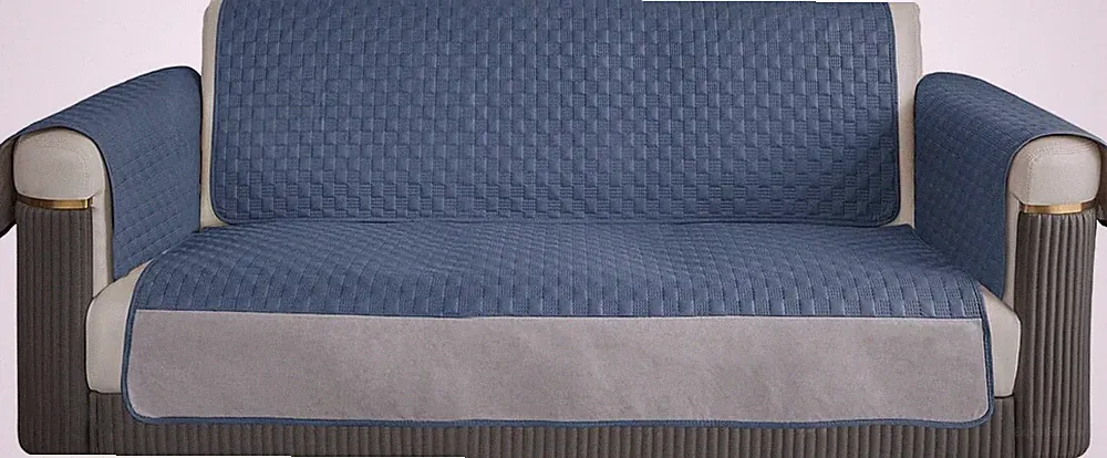 Sofa Cover, Water Resistant Quilted Corner Sectional Couch Cover 68"x39" Navy