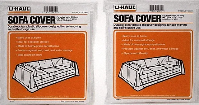 Sofa Covers - 2 Pack – Plastic Moving and Storage Covers for Couches Up to 8’...