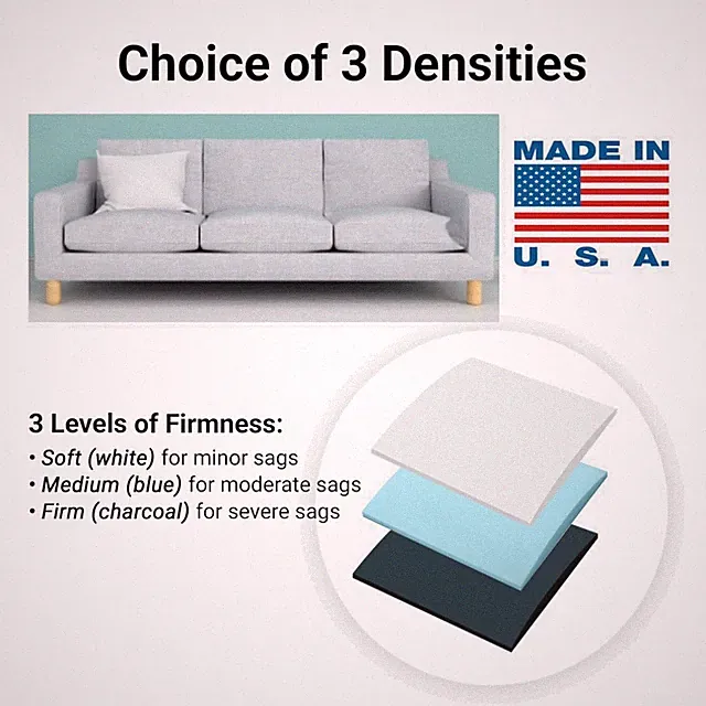 Sofa Cushion Support Set - Firm Foam Repair Pads