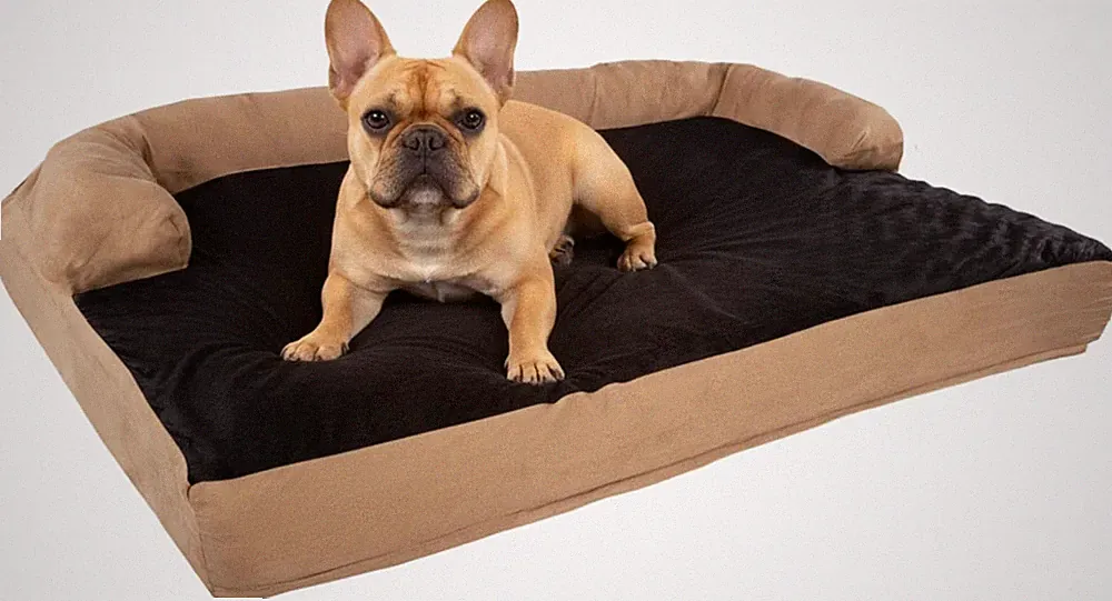 Sofa Dog Bed – 35.5X25.5 Pet Bed - 3-Layer Orthopedic Dog Couch with Cooling Gel
