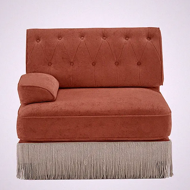 Sofa LSF Velvet -Red Brown
