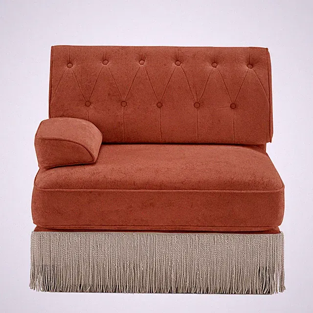 Sofa LSF Velvet -Red Brown