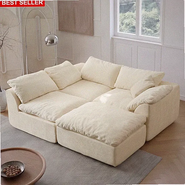 Sofa Modern Modular Sectional Deep Seat L-Shaped Fabric Home Furniture