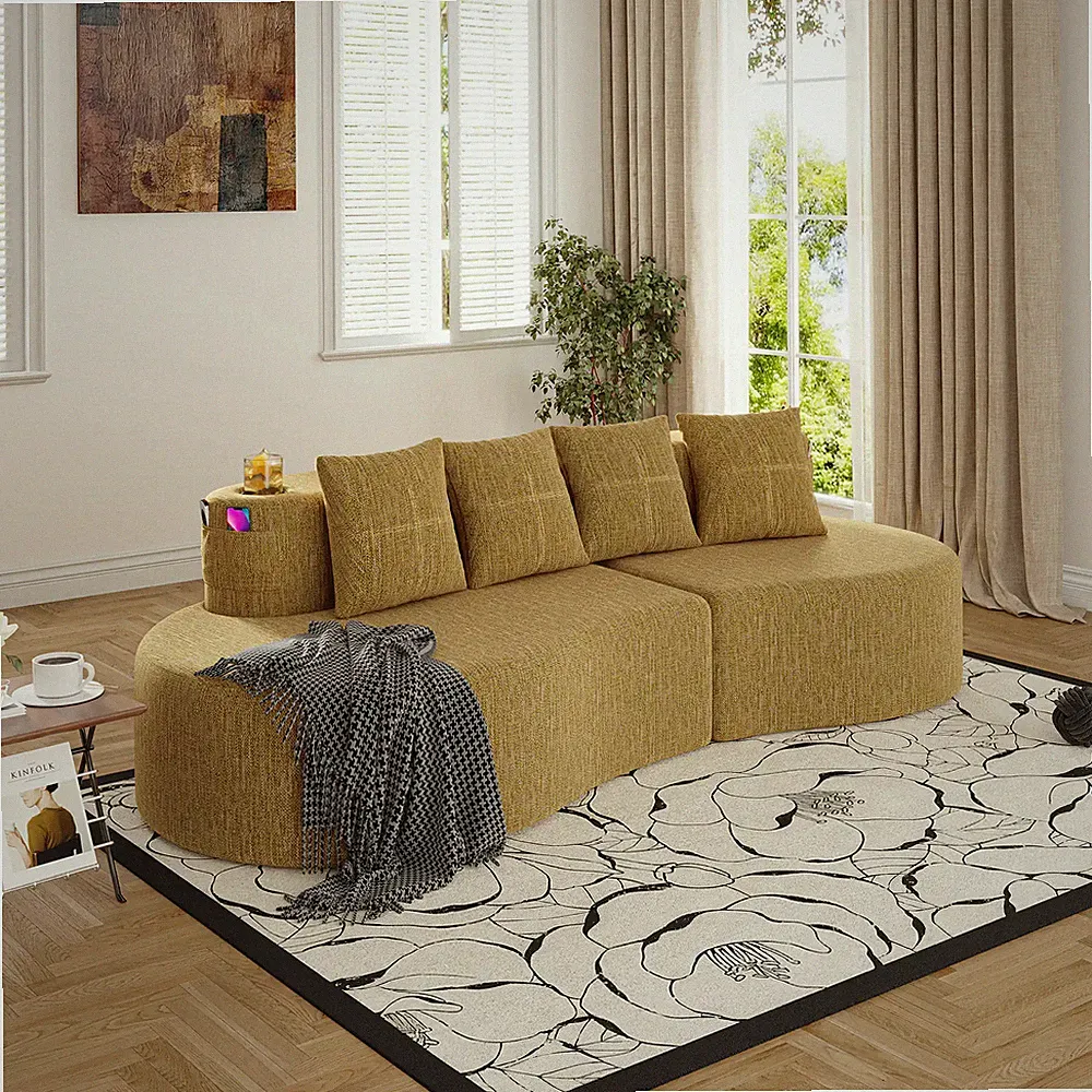 Sofa Modular Curved Minimalist Compressed Half Moon Seat Sectional