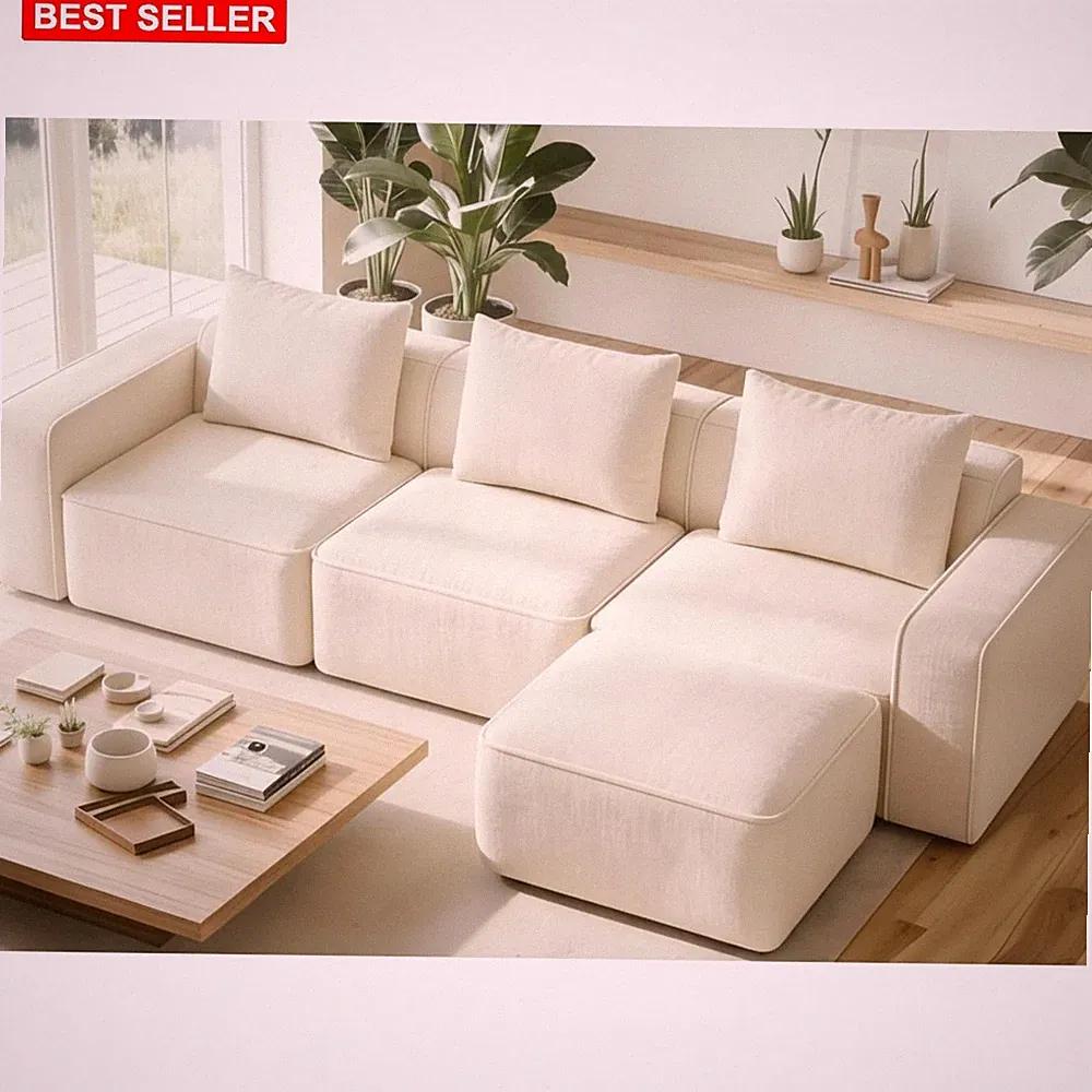 Sofa Modular Sectional 103 In Chenille Multi-Color Soft Cloud Support Lounge