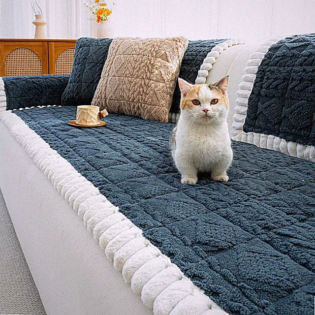 Sofa Pad, Plush Couch Cover Washable for Pet, Non-Slip Warm Couchs Cover, Fun...