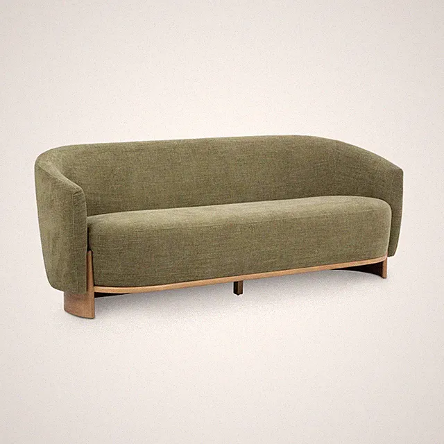 Sofa Polyester Seats comfortably Transitional, Modern, Scandinavian, Sage