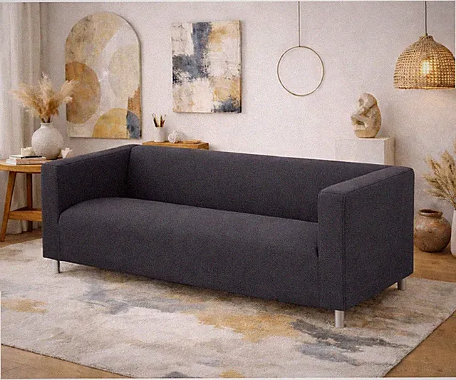 Sofa Pro The Klippan Loveseat Cover Replacement is Custom Polyester Dark Gray