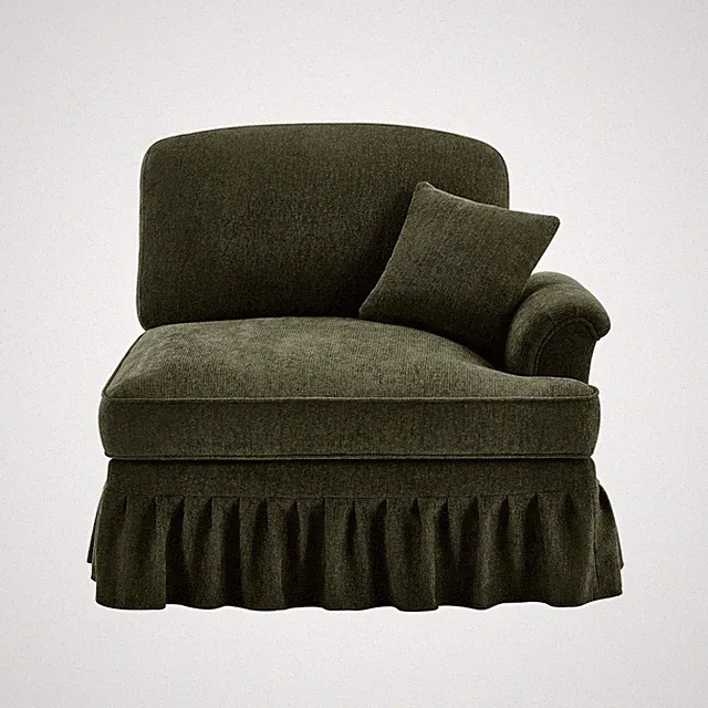 Sofa RSF Chenille W/1 Pillow -Green