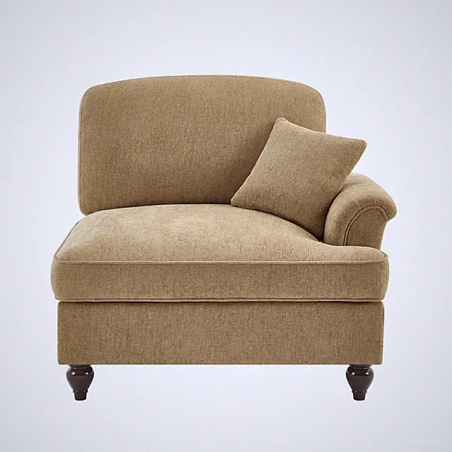 Sofa RSF Chenille W/1 Pillow -Light Coffee