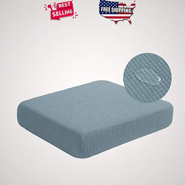 Sofa Seat Cushion Cover Water Repellent Stretch Slipcover Small Dusty Blue