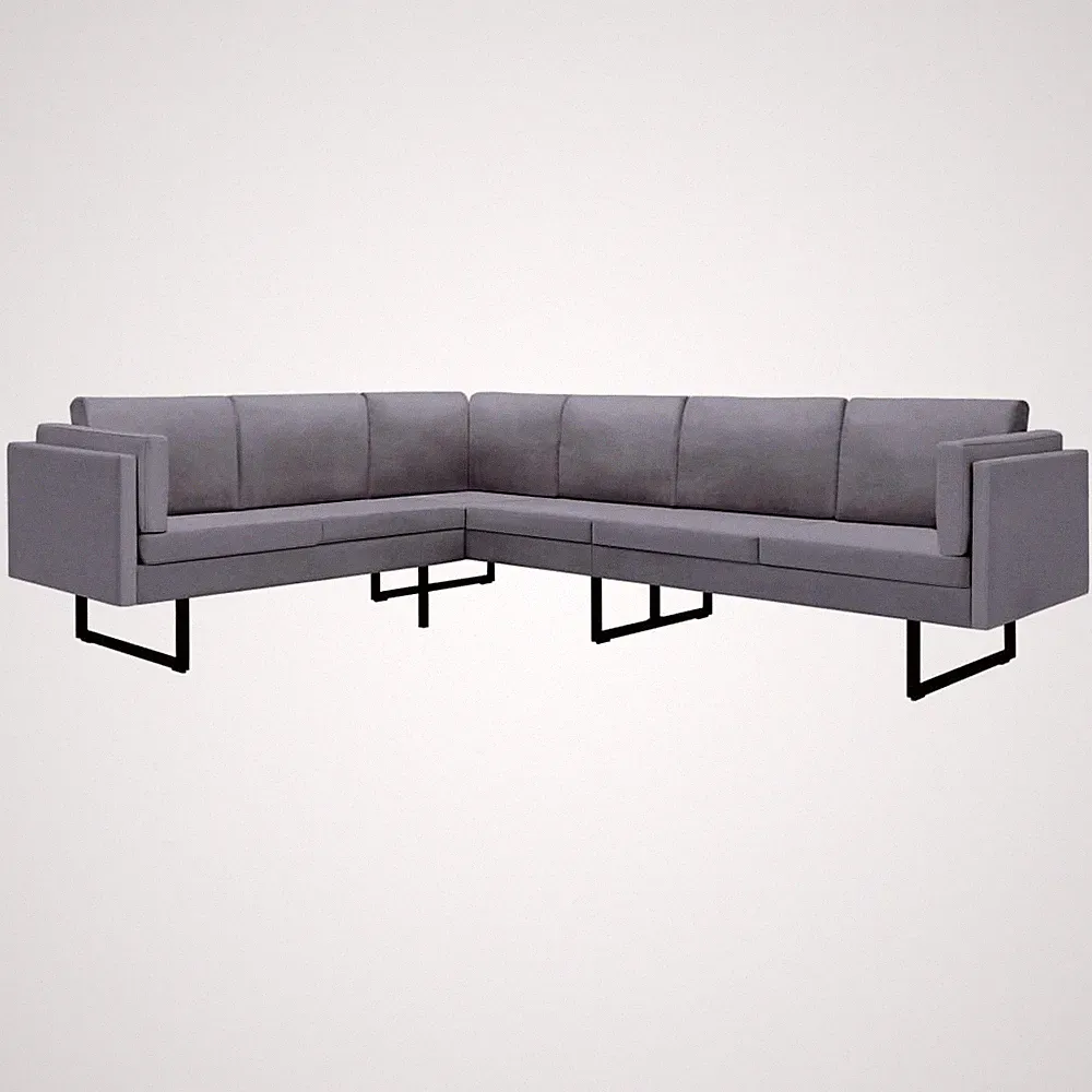 Sofa Sectional Upholstered L Shape Corner Couch with Pillows Fabric vidaXL