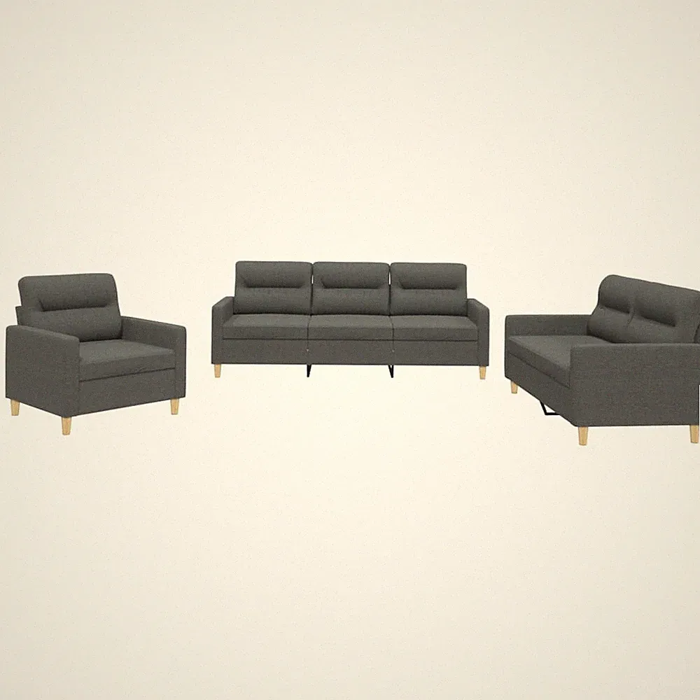 Sofa Set with Cushions Sectional Sofa Couch for Living Room Fabric vidaXL