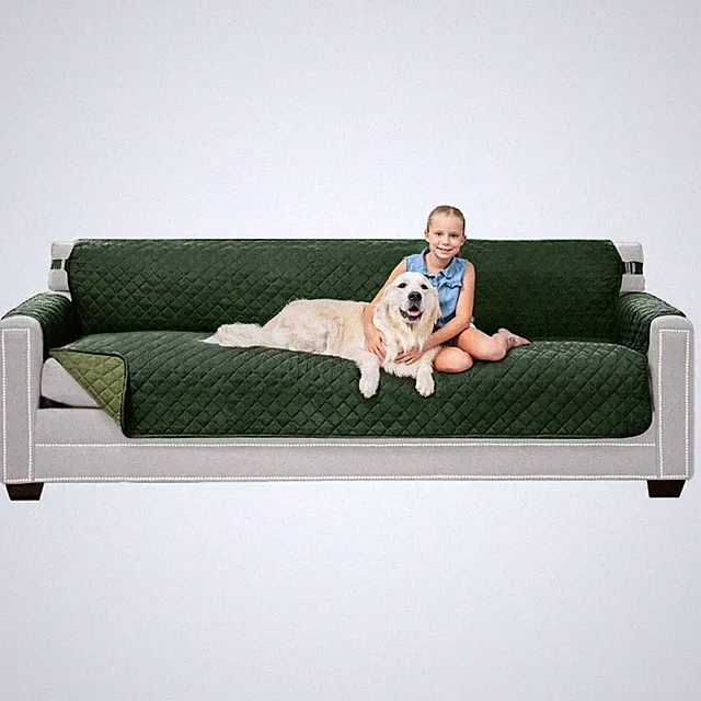 Sofa Shield Couch Slip Cover with Patented Strap, Cushion Protector, Reversib...