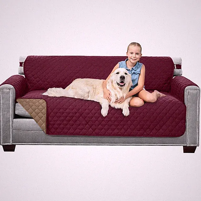 Sofa Shield® Couch Slip Covers for Dogs, Reversible Furniture Protector wit