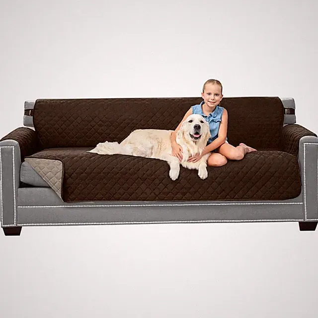 Sofa Shield® Couch Slip Covers for Dogs, Reversible Furniture Protector wit