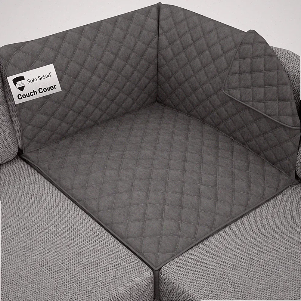 Sofa Shield Furniture Protector Sectional Microfiber Couch Cover Reversible Gray