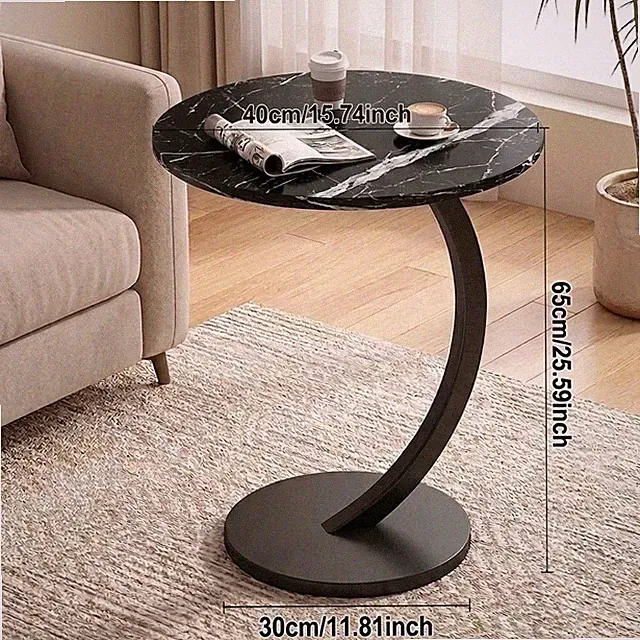 Sofa Side Table Modern Couch Table Lightweight Black 1-layer Coffee Table New