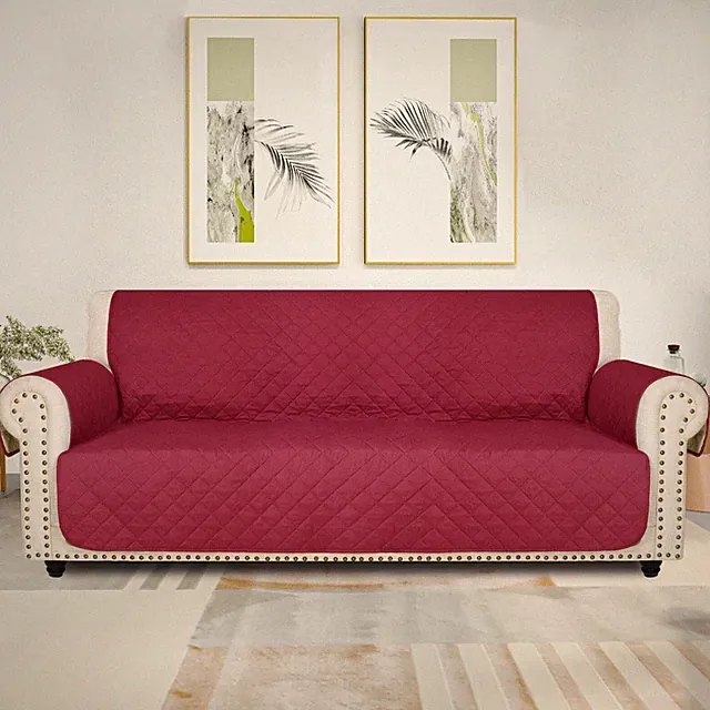 Sofa Slip Cover Quilted Soft Covers Pet Furniture Protector Throw 3 Seater