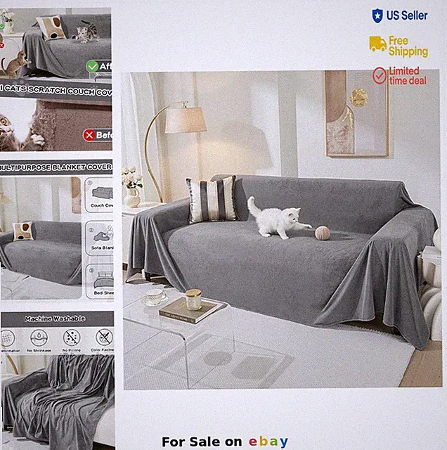 Sofa Slipcover 91x134 Inch Large Couch Cover for Pets Dog Cat Proof Washable