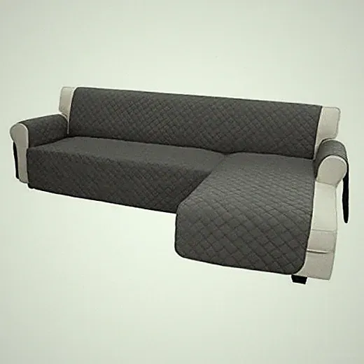 Sofa Slipcover L Shape Sofa Cover Sectional Couch Small Dark Gray/Dark Gray