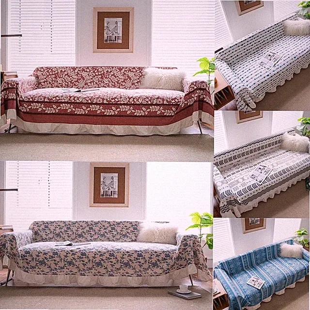 Ruffles Rectangle Sofa Covers Universal Seater Lounge Settee Couch Slipcover New