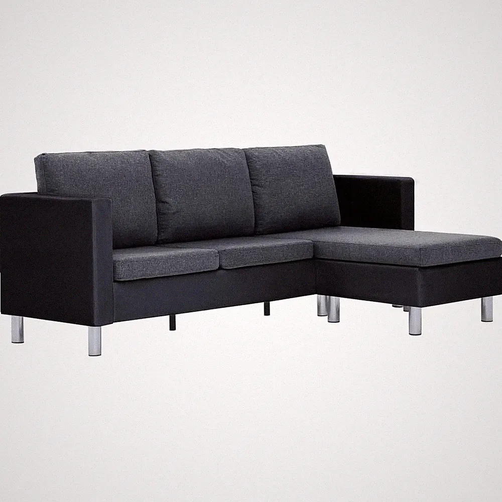 Sofa Upholstered Sectional 3 Seater Sofa with Cushions Faux Leather vidaXL