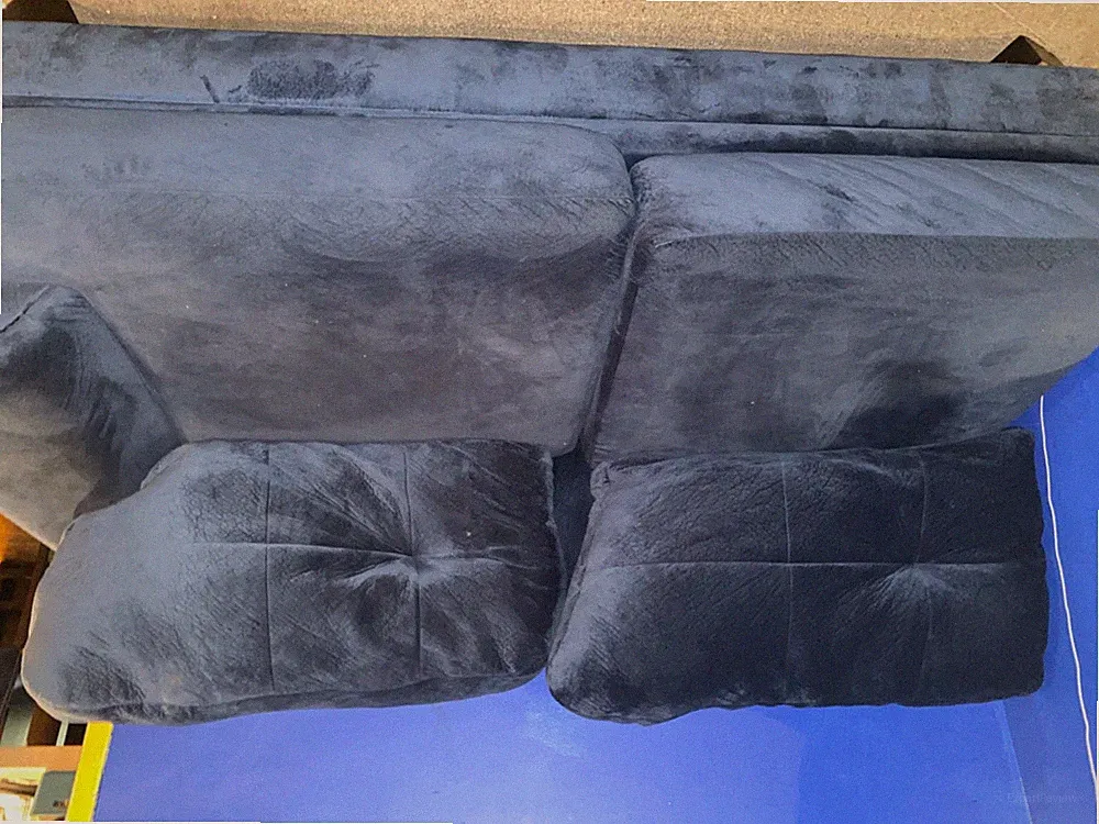 Sofamania Amanda U Shape Velvet Sectional Sofa - Navy