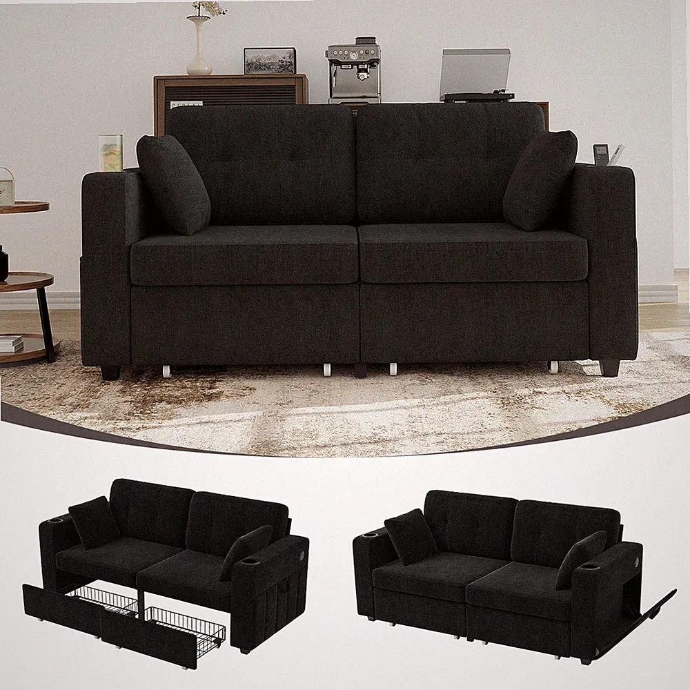 Sofas for Living Room,Couch Set,3 Seats Sofa,USB Charging,Wood Frame,Easy to