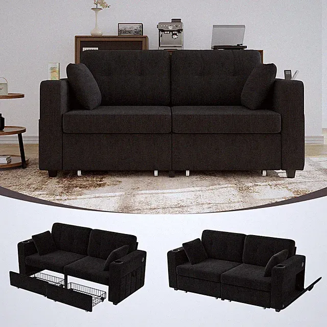 Sofas for Living Room, Couch Set,3 Seats Sofa, USB Charging,Wood Frame,Easy to