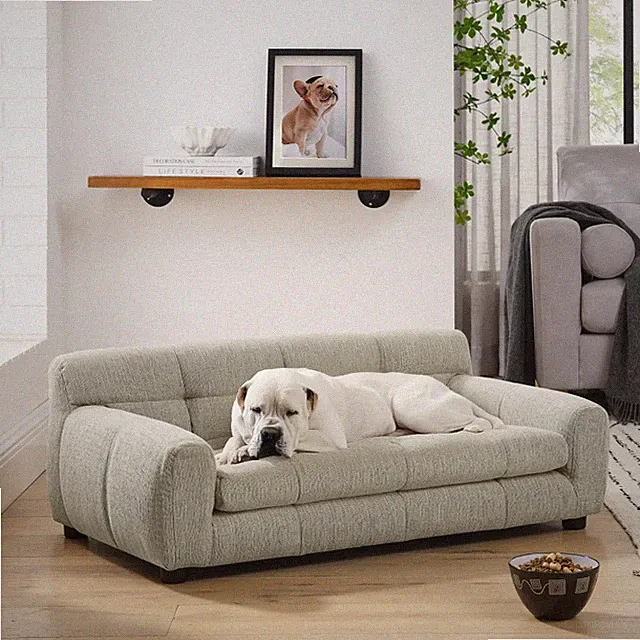 Soft and comfortable pet sofa with backrest and armrests