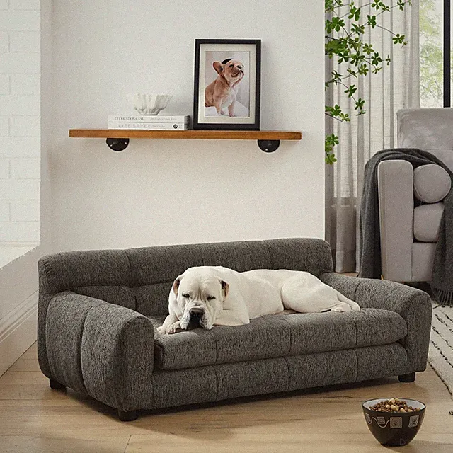 Soft and comfortable pet sofa with backrest and armrests, suitable for modern re