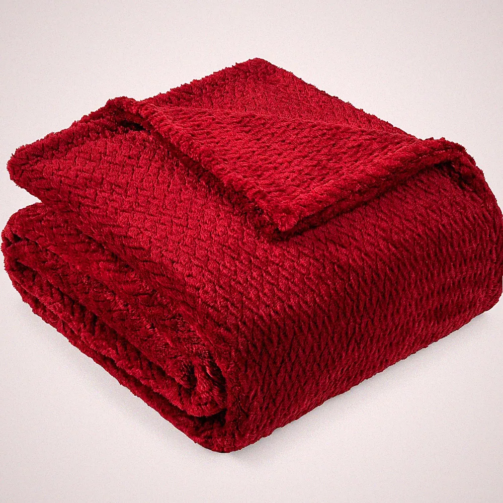 Soft Blanket Fleece Jacquard Pattern Lightweight Silk Throw Couch Sofa Bed Cozy