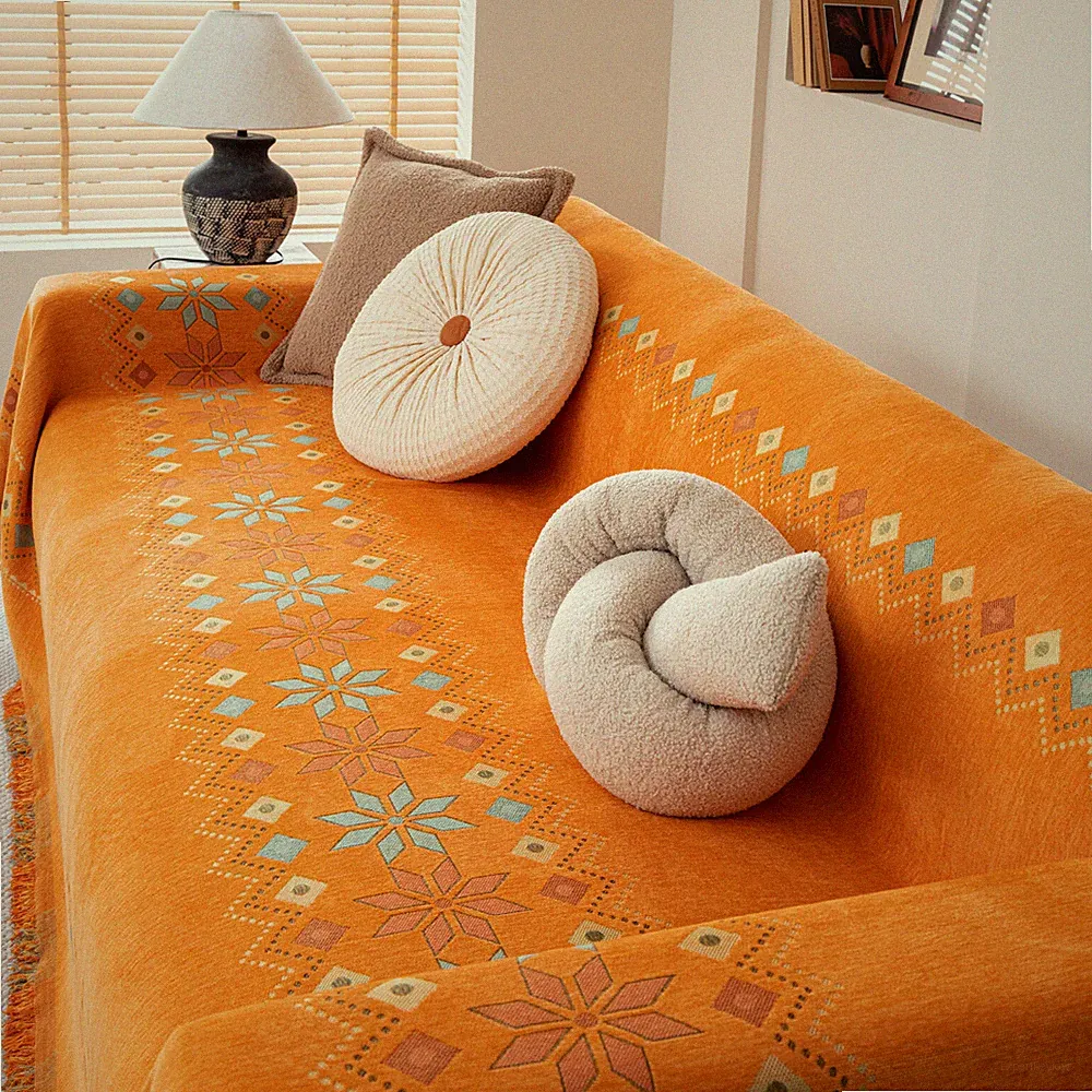 Soft Boho Couch Sofa Cover Washable Anti Slip Jacquard Sectional Sofa Protector