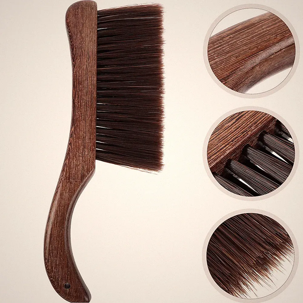 Soft Bristle Wooden Dusting Brush with Horsehair for Sofa Car and Bed Cleaning