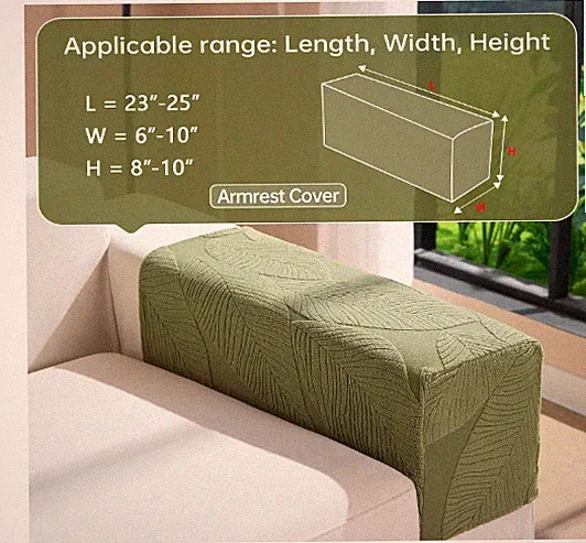 Soft Chenille Sofa Couch Cover Pad Anti-Slip Sectional Slipcover Armrest Covers