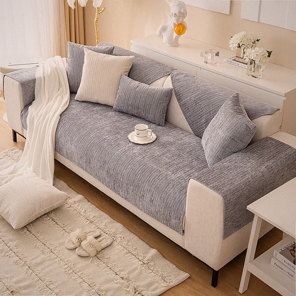 Soft Corduroy Sectional Sofa Couch Cover Multi-Size for Armrest Loveseat 3 Seats