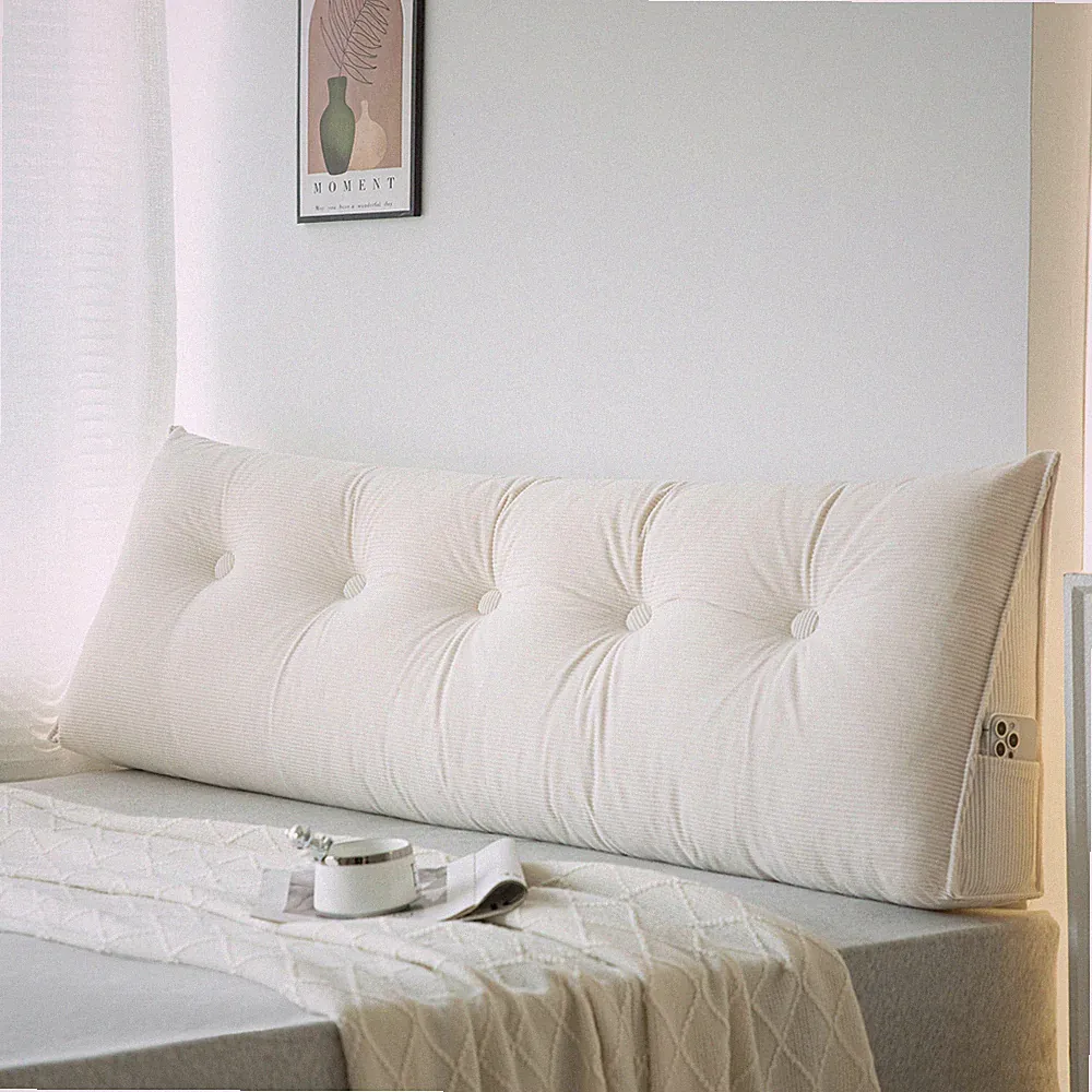 Soft Couch Bed Back Cushion Ergonomic Triangular Headboard Pillow for Relaxing