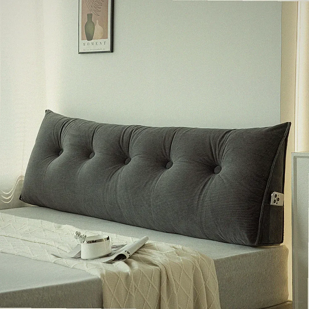 Soft Couch Bed Back Cushion Ergonomic Triangular Headboard Pillow for Relaxing