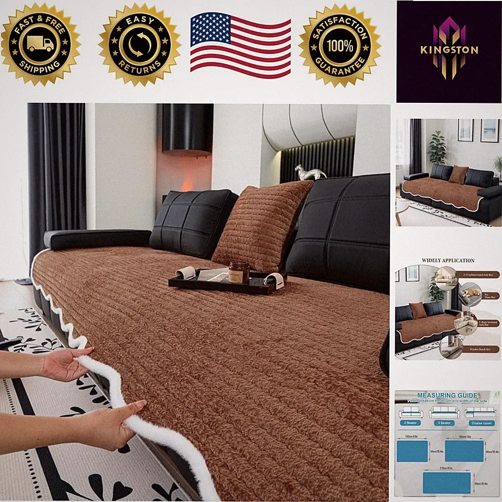 Soft & Durable Sectional Sofa Slipcover with Non-Slip Grip for Ultimate Comfort