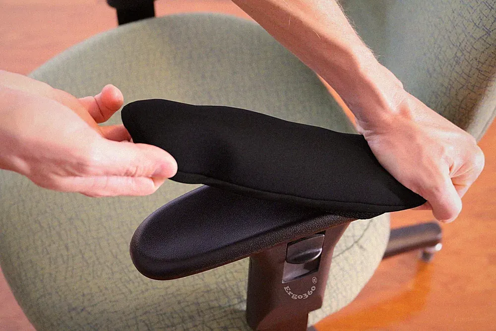 Soft Elastic Covers Fix Office Chair Armrest Arm Pads Stretch 10.5"-13" Long 2pc