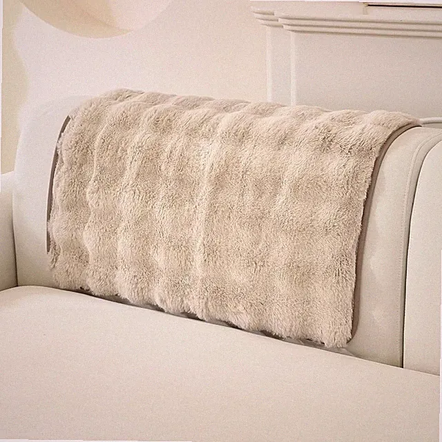 Soft Faux Fur Dog Couch Cover Non-Slip Pet Protector Washable Multi-Use Mat