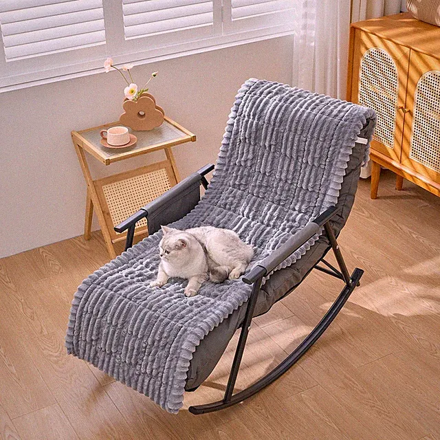 Soft Fuzzy Couch Cover Fuzzy Rocking Chair Cover Faux Fur Slipcover For Pet