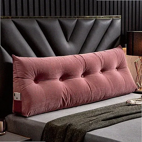 Soft Large Pillow Back Cushion Long Suede Elastic Backrest Bedside Seat Bed Sofa