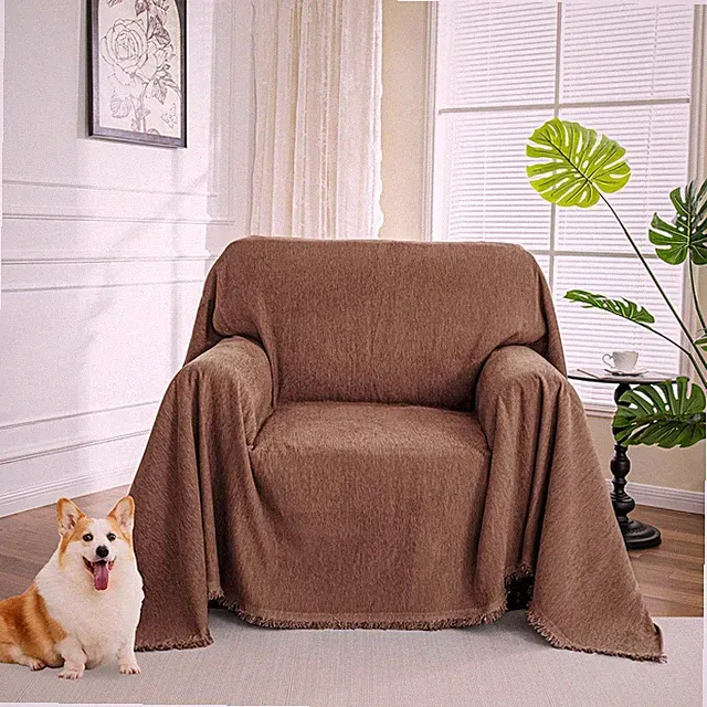 Soft Non-Slip Sectional Couch Covers for Pets, Washable, 71"x91", Chocolate